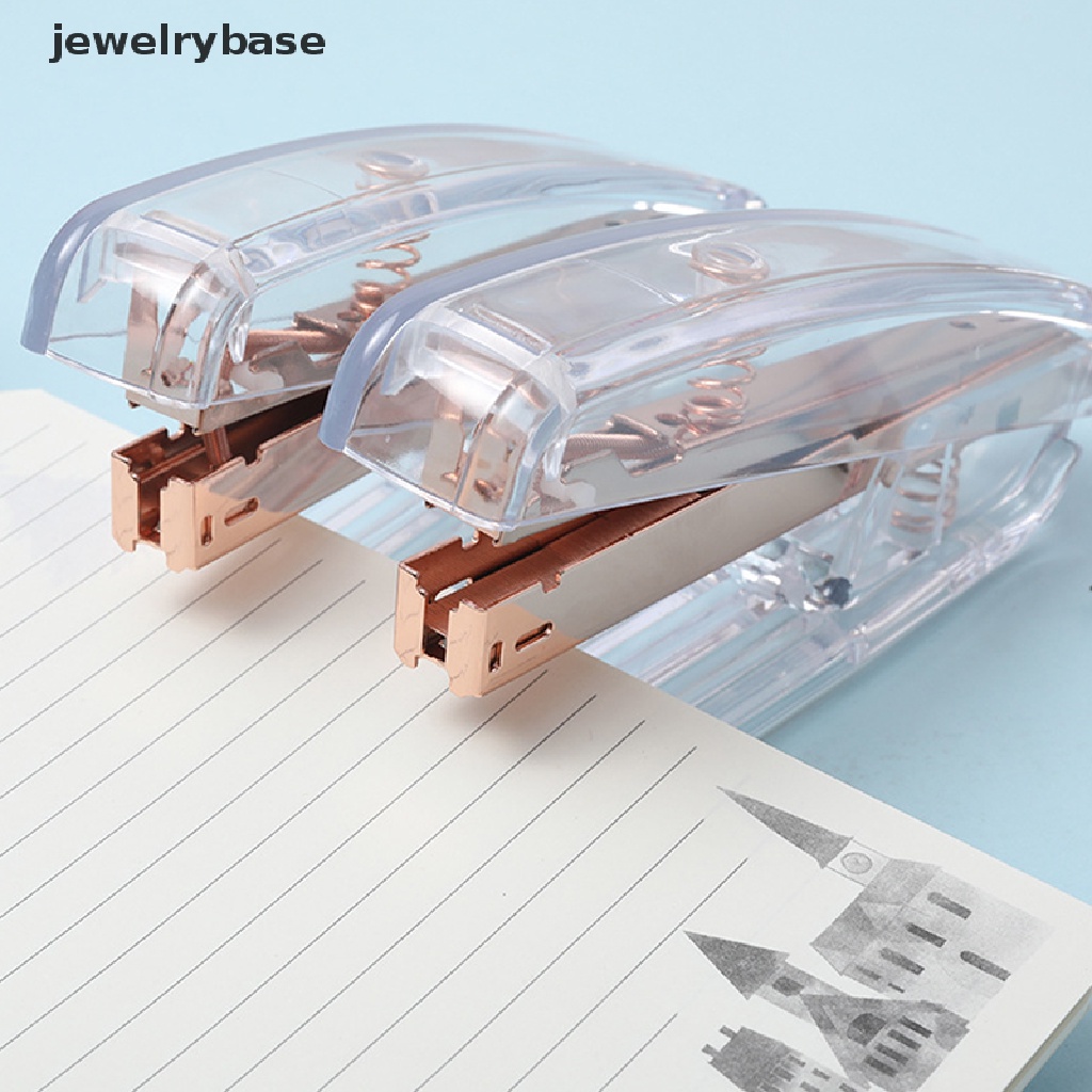 Stapler Manual Bahan Metal Warna Rose Gold Untuk Kantor