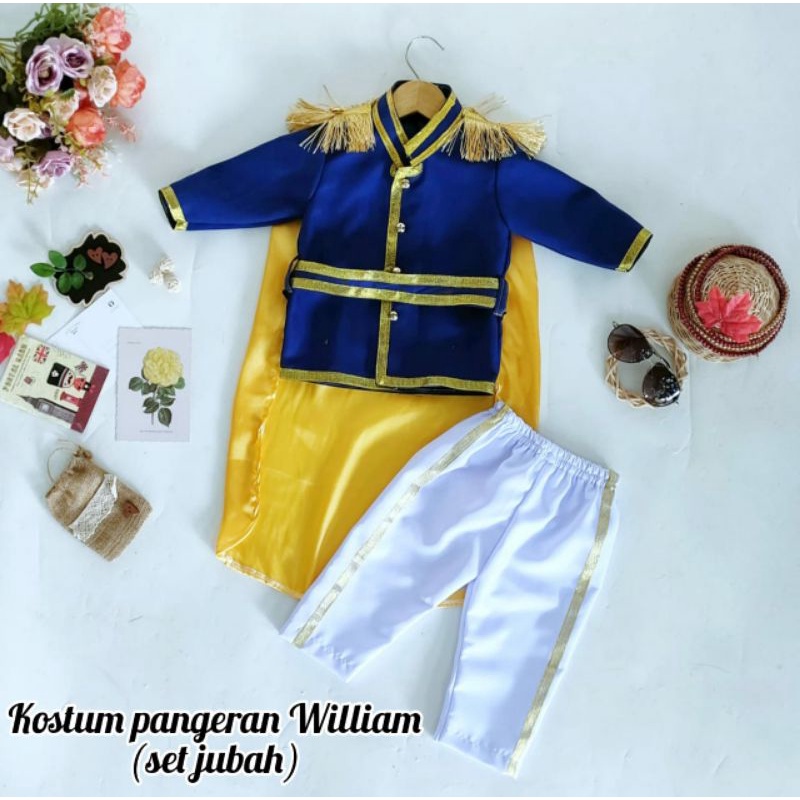 KOSTUM PANGERAN WILLIAM SET JUBAH / BAJU PANGERAN / BAJUANAK / BAJUNIK / BAJUANAKUNIK / KOSTUMANAK