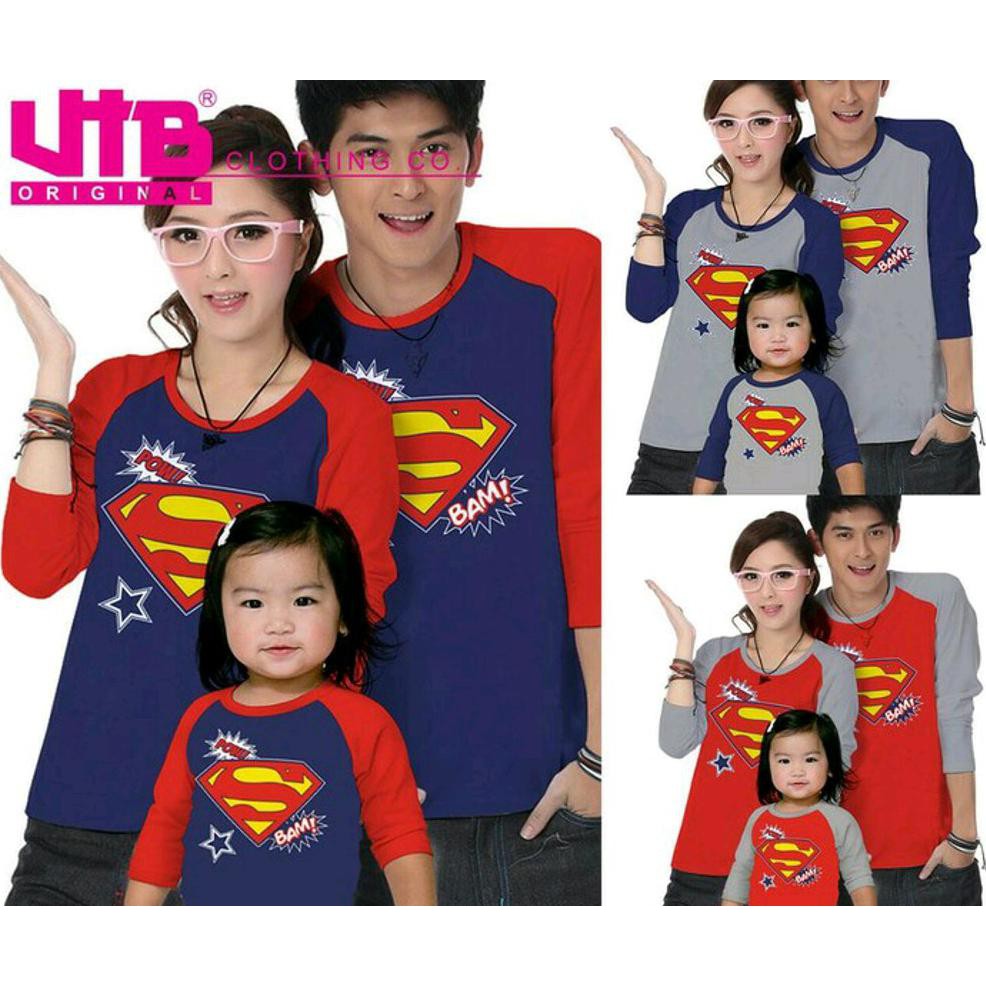 PREMIUM BAJU KAOS COUPLE ALLSIZE KELUARGA 3 PC MOTIF SUPERMAN MURAH MERIAH