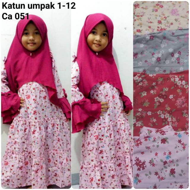 Gamis anak syari bahan katun jepang