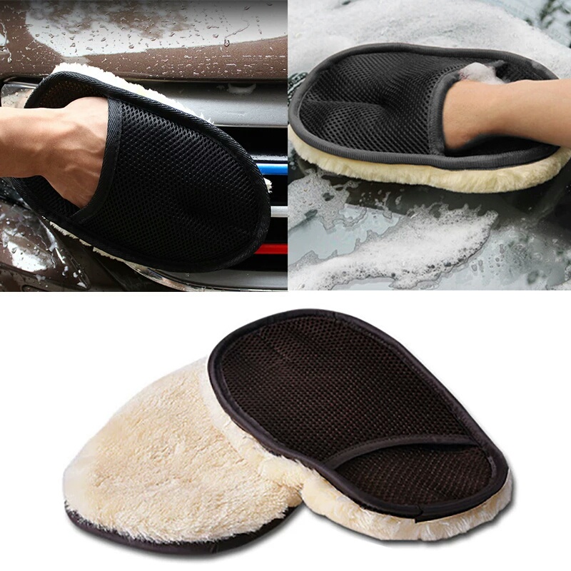 Sarung Tangan Cuci Mobil Motor Meja Bahan Wool Anti Gores