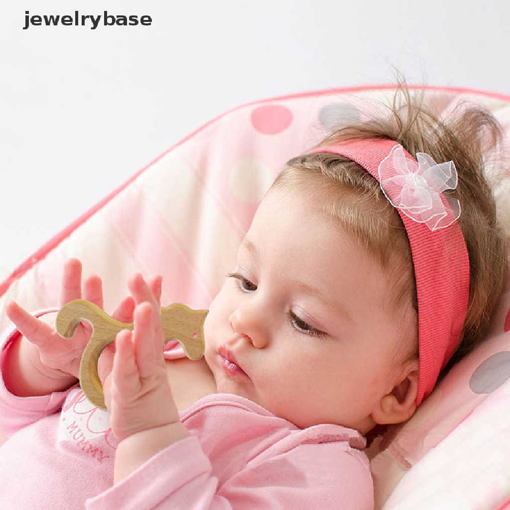 Jewelrybase Mainan Teether Bayi DIY Bentuk Kartun Hewan Bahan Kayu