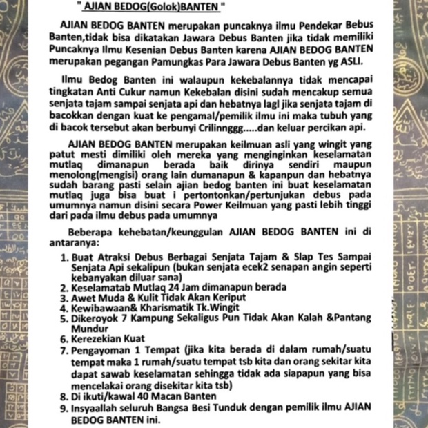 AJIAN BEDOG BANTEN