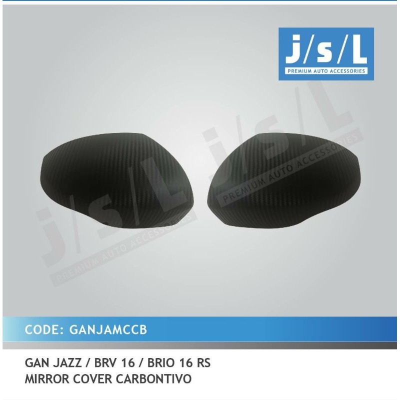 cover spion grand all new jazz, brv 2016 , Brio 2016 , Brio RS 2016, Mobilio hitam chrome carbon jsl