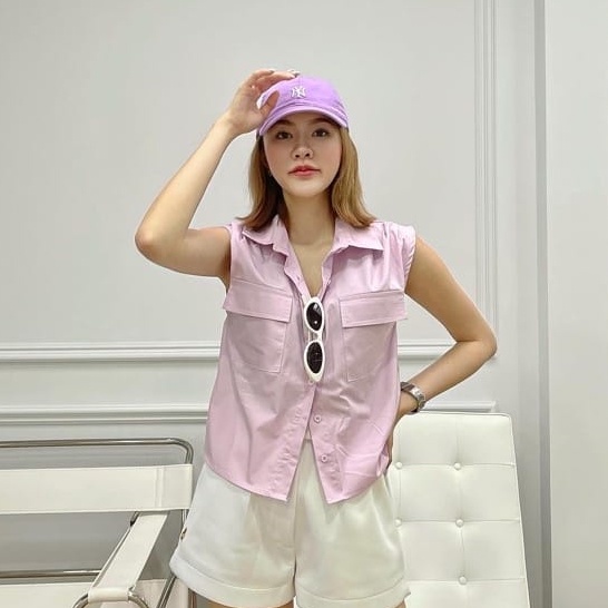 Weijia Fashion OOTD Wanita Atasan JUMA / Cabin Shirt / Baju Wanita Lengan pendek / Atasan Wanita / B