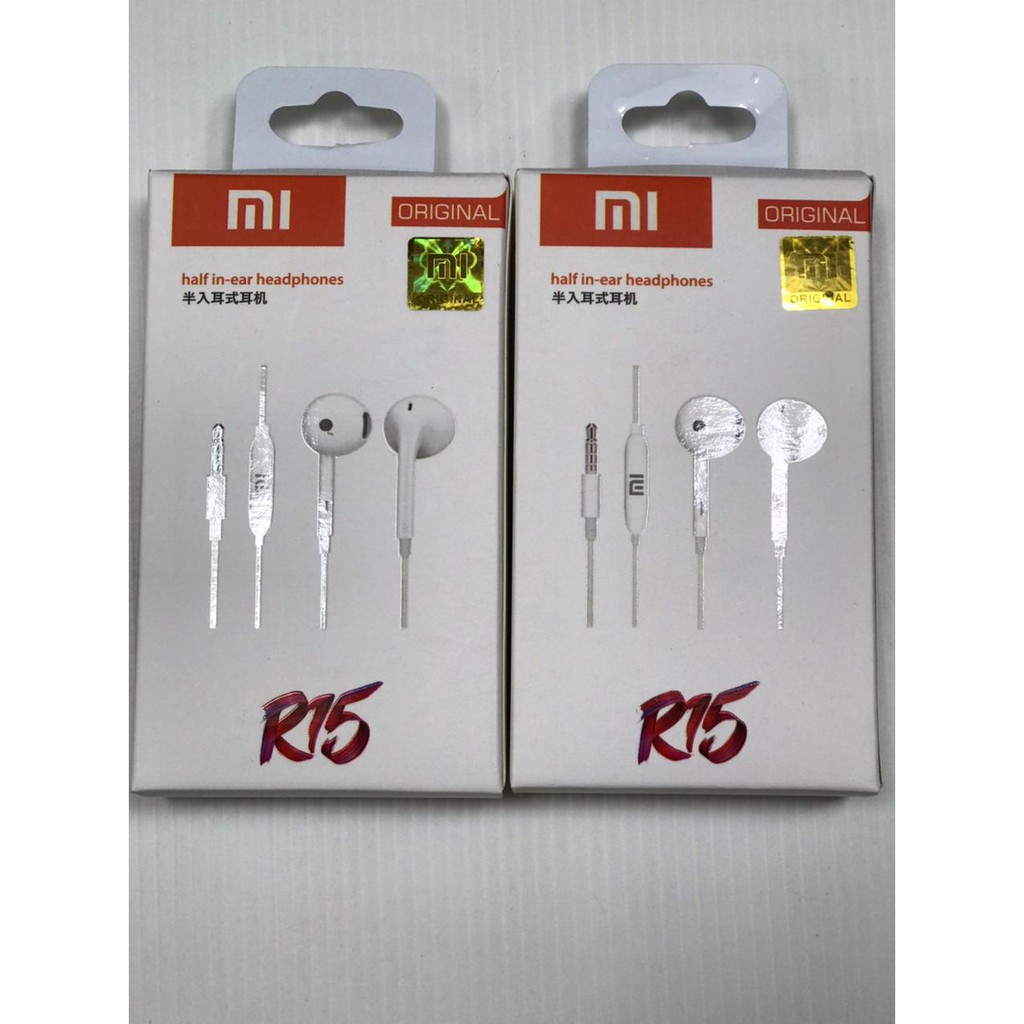 HANDSFREE earphone XIAOMI R15 ORIGINAL SEDIA BANYAK TYPE LAIN DIVARIAN