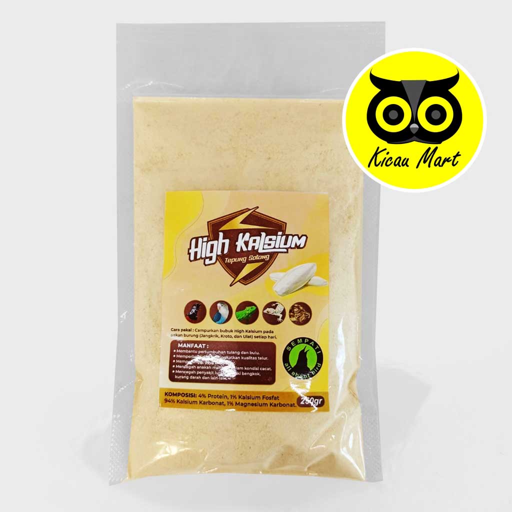 HIGH KALSIUM TEPUNG SOTONG SEMPATI 250 GRAM SERBUK CUTTLEFISH PREMIUM PAKAN ASUPAN KALSIUM TINGGI UNTUK BURUNG REPTIL KURA GECKO MERPATI LOVEBIRD PARROT DLL