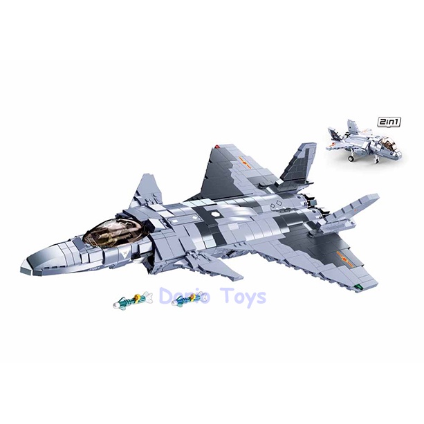 Sluban Brick Pesawat Tempur Mighty Dragon Fighter J-20 M38-B0931