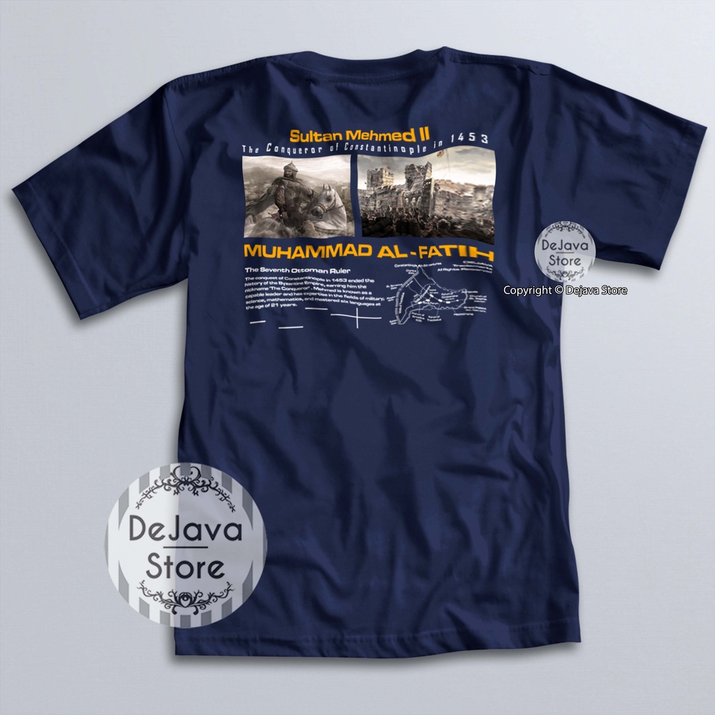 Kaos Dakwah Islami MUHAMMAD AL FATIH SULTAN MEHMED II Sabahat Nabi Khalifah Baju Santri Muslim Tshir