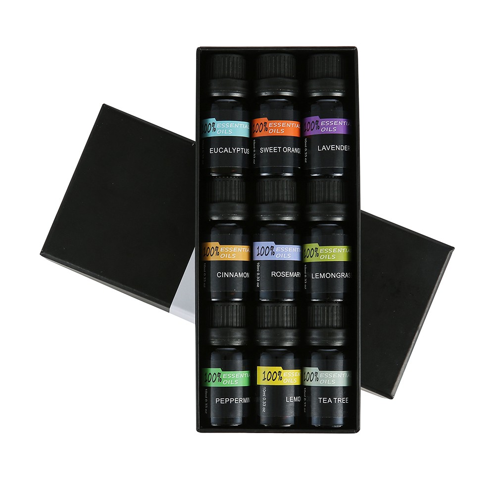 PAKET HEMAT (9x10ml) Eighteen Pure Essential Fragrance Oils Aromatherapy Diffuser