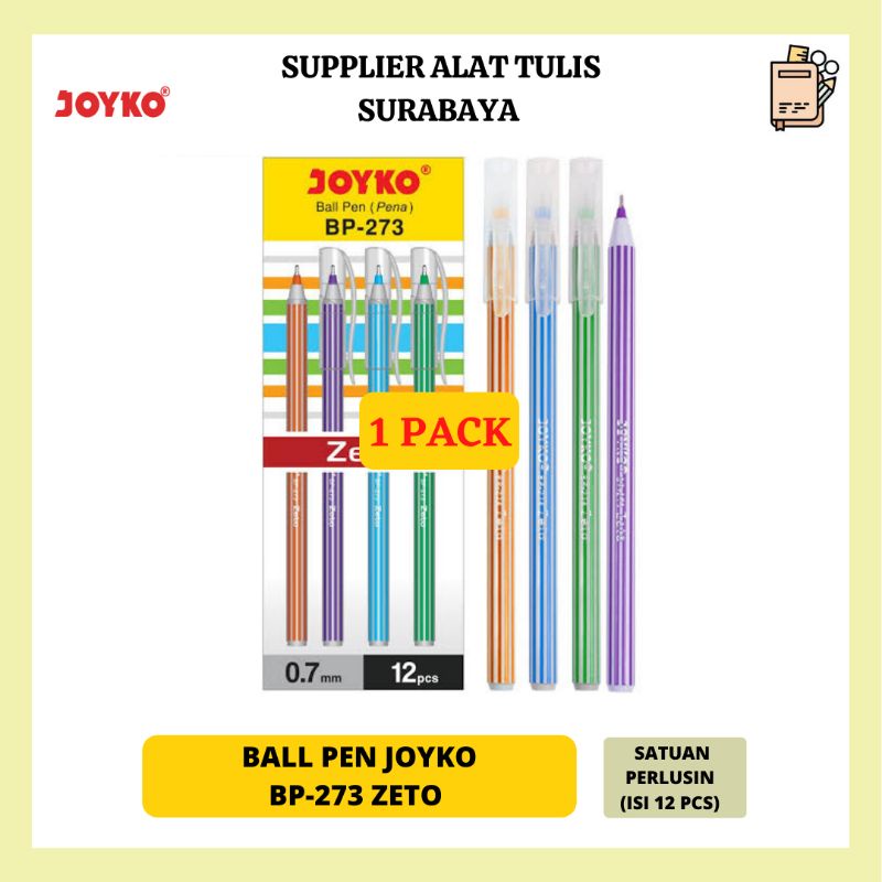 

PULPEN / BOLPOIN / BALLPOINT JOYKO BP - 273 ZETO HITAM ISI 12 PCS ORIGINAL BOLPEN MURAH