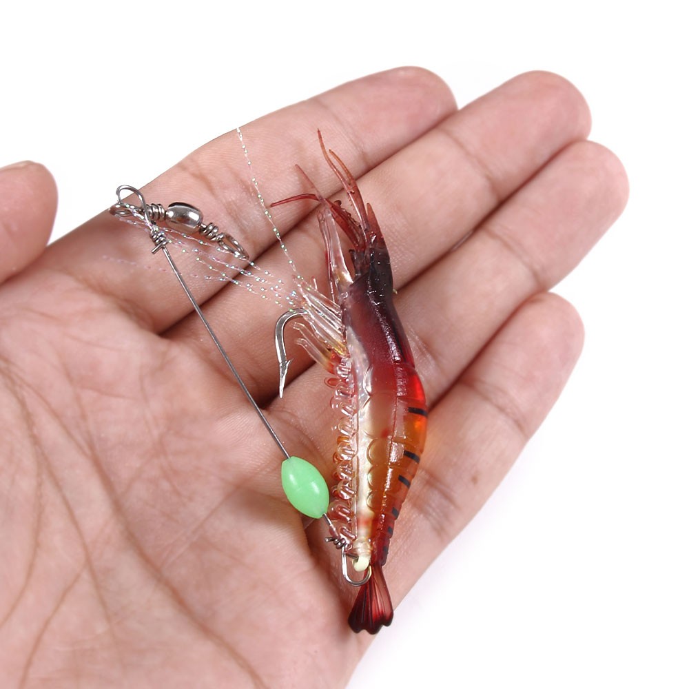 HENGJIA 6pcs Umpan Pancing Udang Tiruan Soft Shrimp Fishing Lures Soft Baits