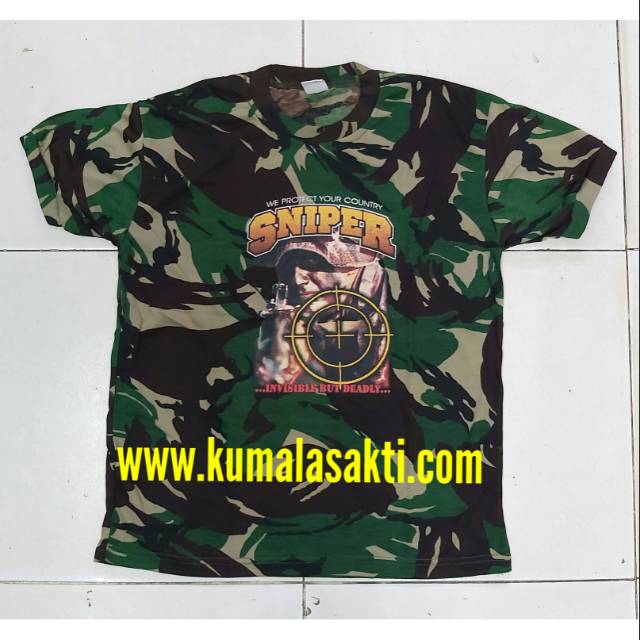 Kaos Sniper TNI Loreng Oblong Sablon Besar