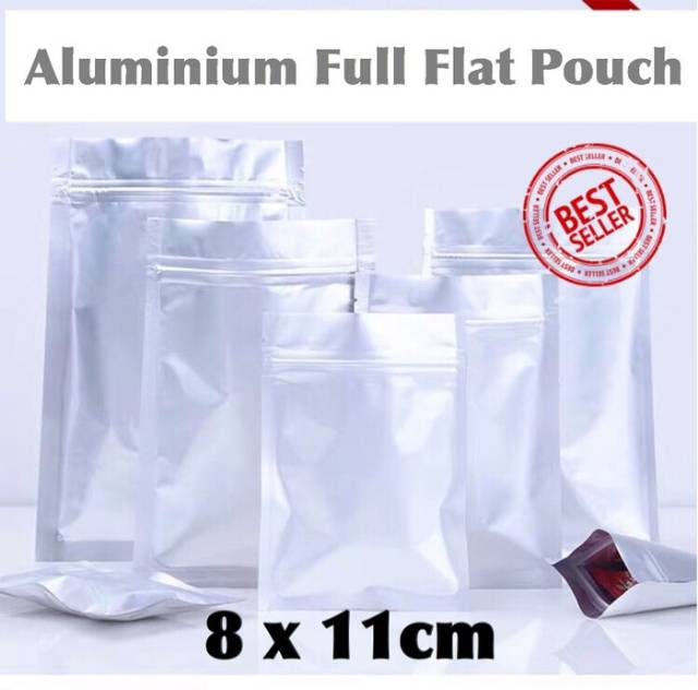 Plastik flat aluminium full | kemasan masker,kopi,bumbu, oil, sambal  plastik aluminium foil flat