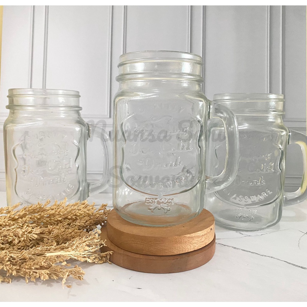 Souvenir Gelas Minum Mug Jar Kaca Jumbo Gelas Cafe Gelas Jus Kaca Bening Polos