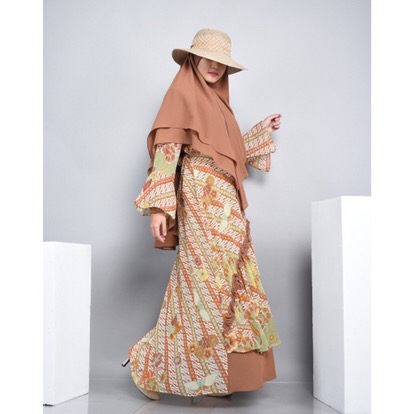 Shabiyan 01 Gamis Ceruty Batik Set Khimar