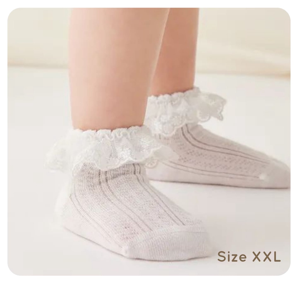 kaos kaki anak perempuan renda putih polos