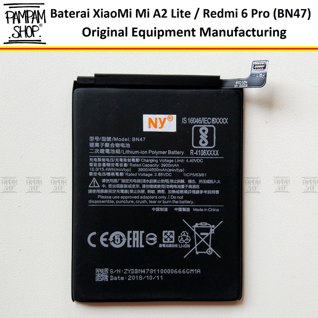 Baterai XiaoMi BN47 Mi A2 Lite Redmi 6 Pro Batre Xiao Batrai Battery BN 47