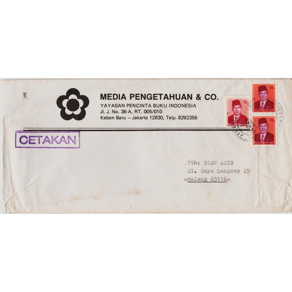 

Perangko Filateli A3-13 Indonesia Cover To Malang