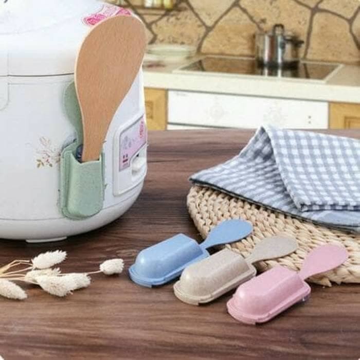 PROMO Holder Centong Nasi Magic Com Tempat Dudukan Sendok Tempel Rice Cooker Vacum Vacuum - BPA Free