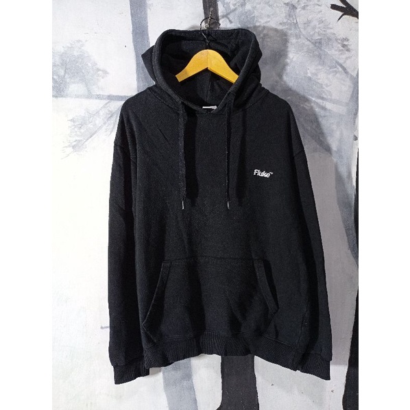 BLACK HOODIE XL FLUKE SECOND MURAH BRANDED