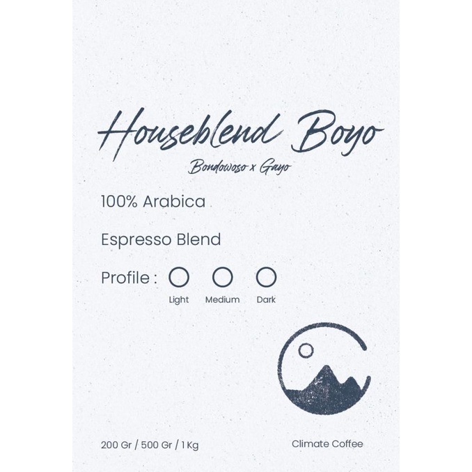 

Houseblend BoYo Bondowoso x Gayo Full Arabica Espresso Blend