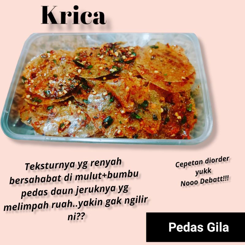

krica (keripik kaca ) pedas daun jeruk