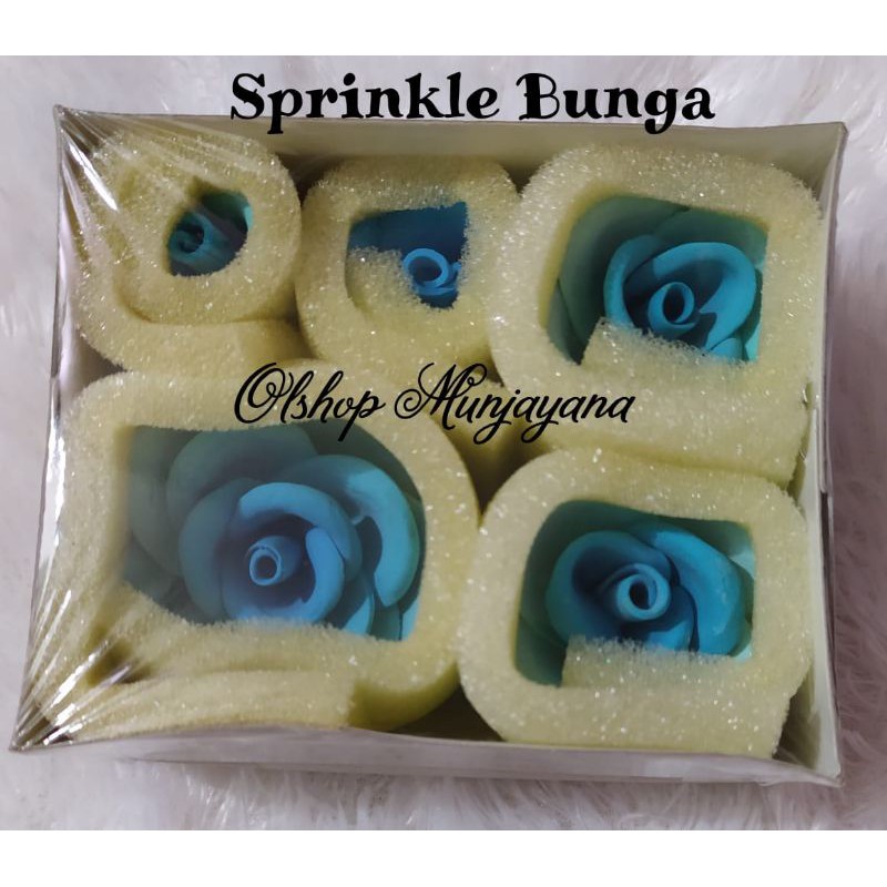 Topper/Hiasan kue tart sprinkle Bunga