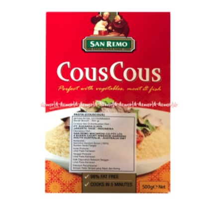 San Remo Cous Cous 500gr Pasta Bentuk Butiran Kecil Sanremo Couscous