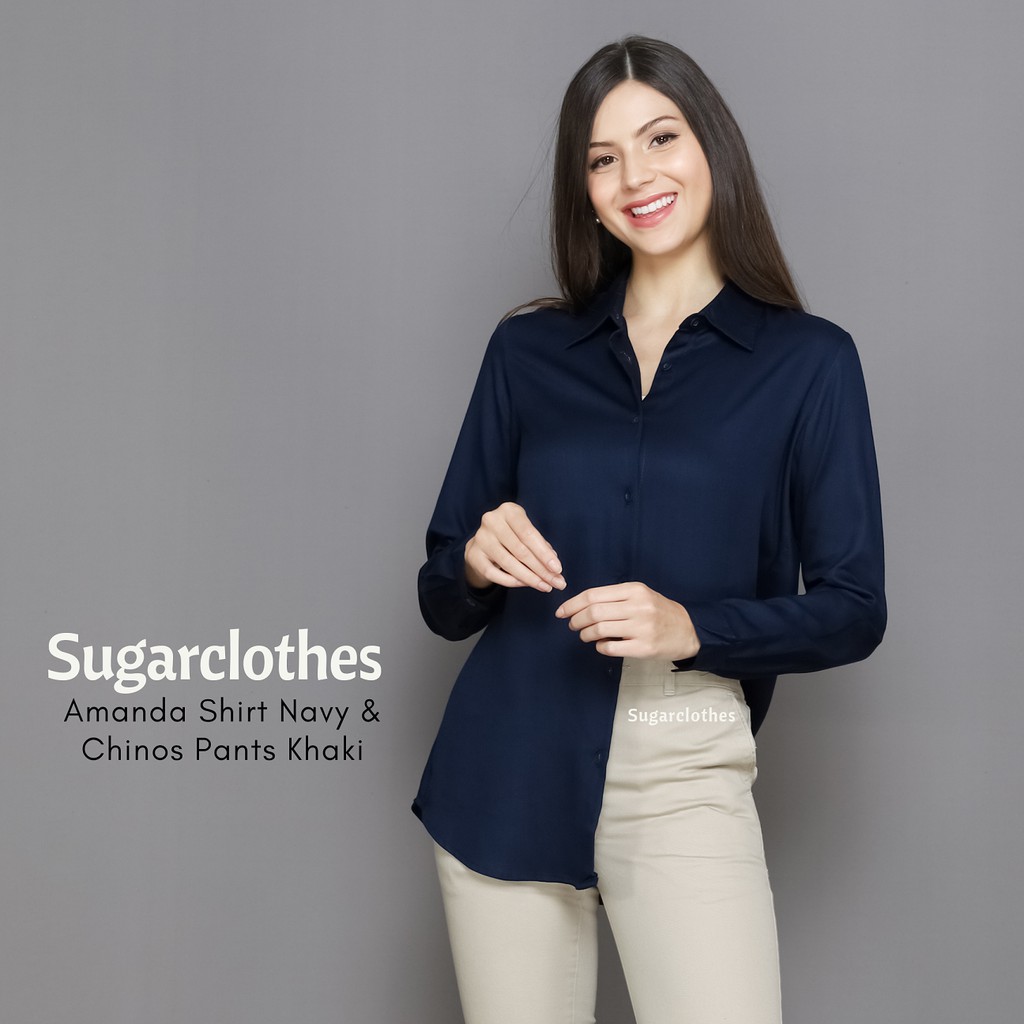 Kemeja Wanita Amanda Shirt Navy Shopee Indonesia Kemeja Wanita Amanda Shirt Navy Shopee Indonesia
