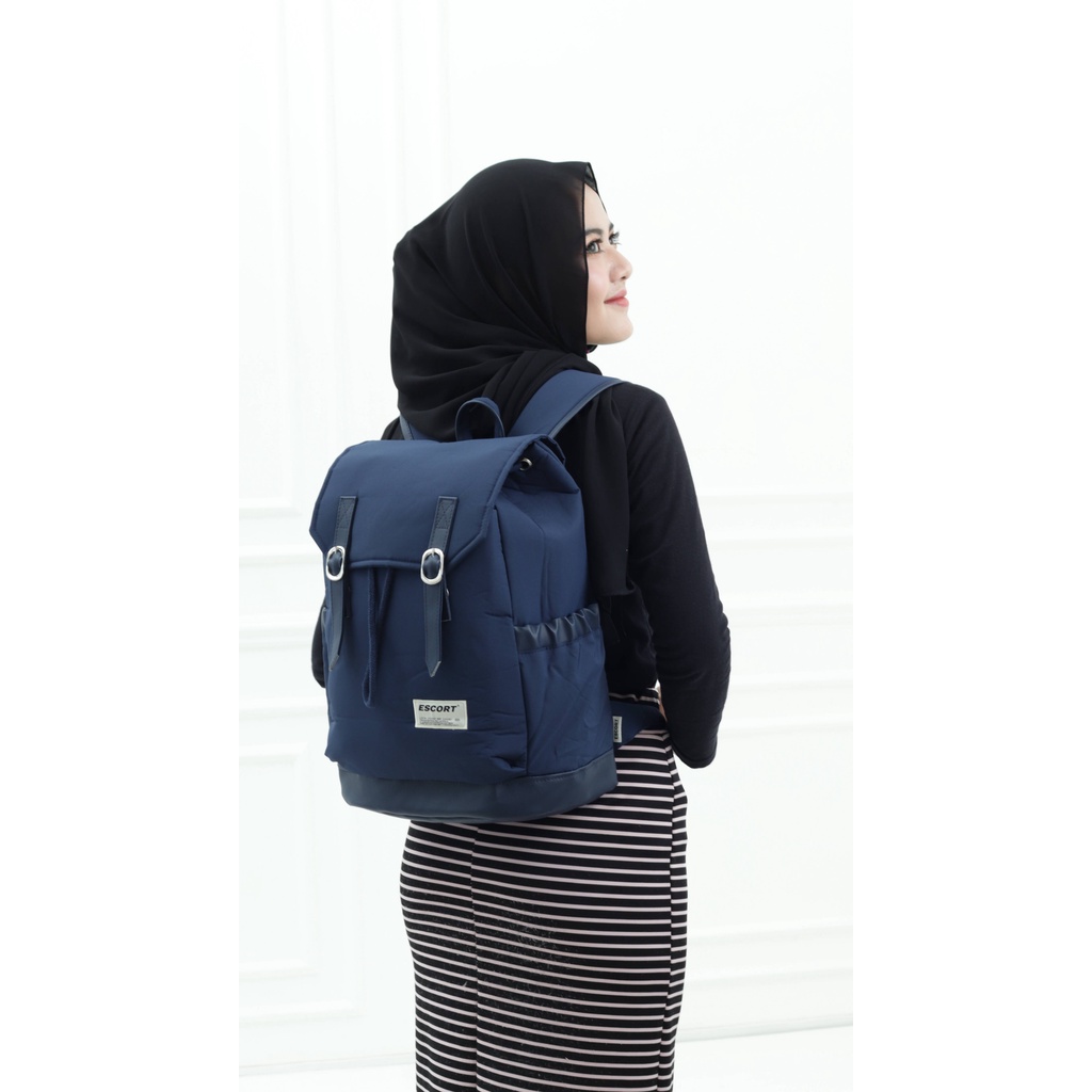 ESCORT - Tas Kuliah Ransel Anti AIr Backpack Up to 14 inch - Tas Pria Tas Wanita Daypack