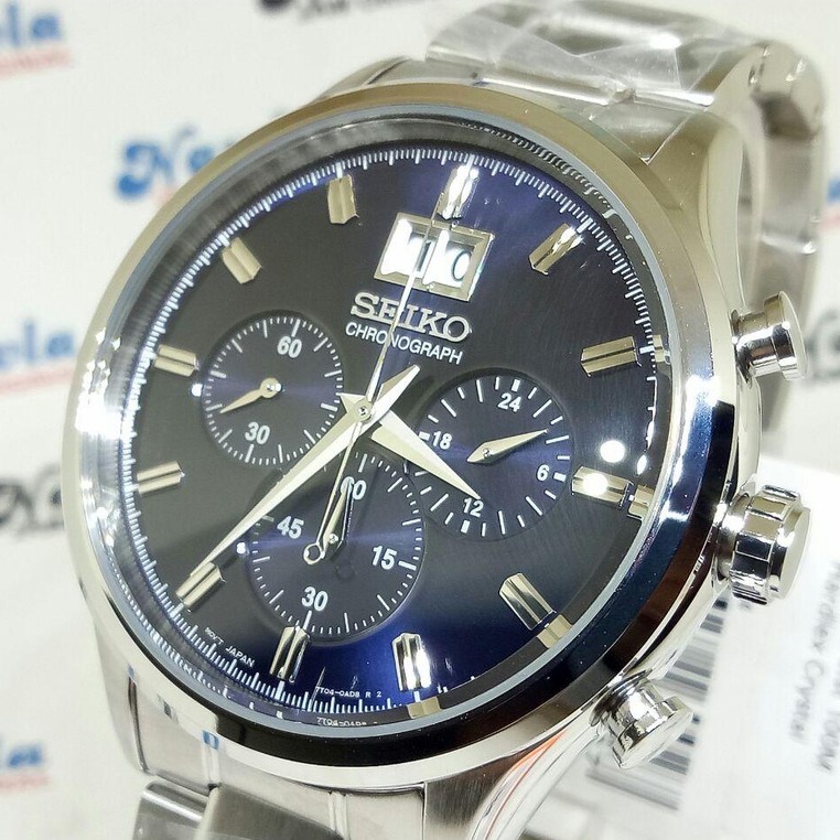 Seiko Quartz SPC081P1 Chronograph Blue Dial - Jam Tangan Pria SPC081