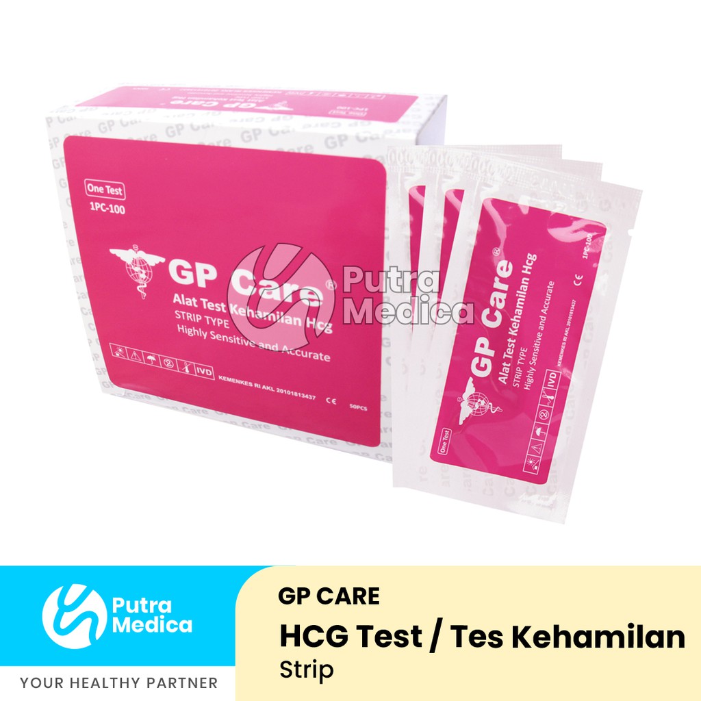 GP Care HCG Test Strip - 1 Pc / Alat Tes Hamil Kehamilan / Test Pack / Testpack / Tespack / Tespek / Tes Urine Urin Pregnancy