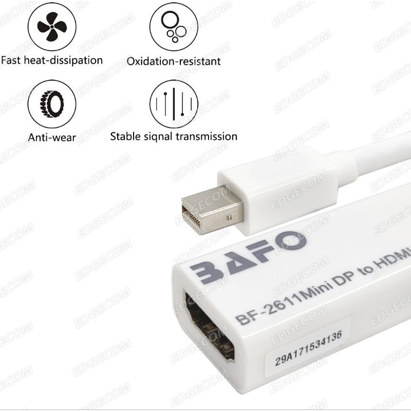 BAFO Mini Display Port to HDMI Female 4K / Mini DP to HDMI Cable Adapter BF-2611