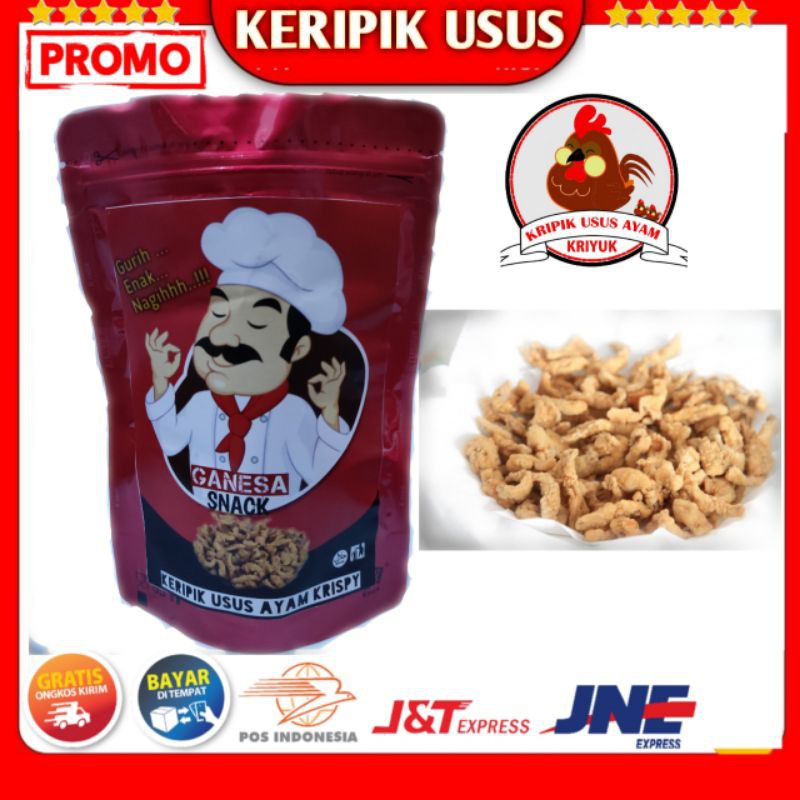 

Keripik usus ayam krispy ( GANESA SNACK) , keripik usus, cemilan enak