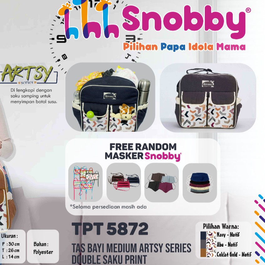 Snobby Tas Bayi Medium Double Saku TPT 5872 Print Artsy Series