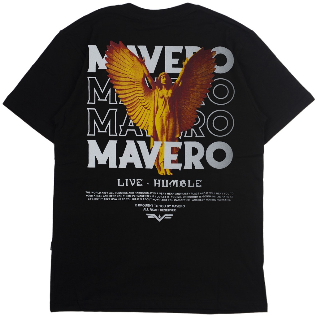 Mavero Kaos Pria Distro Angel - Black  / Tshirt katun combed 24s