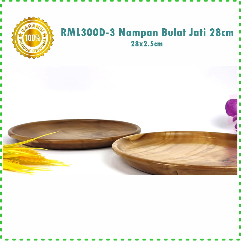 Nampan Bulat  Kayu Jati Asli 20cm/22cm/28cm