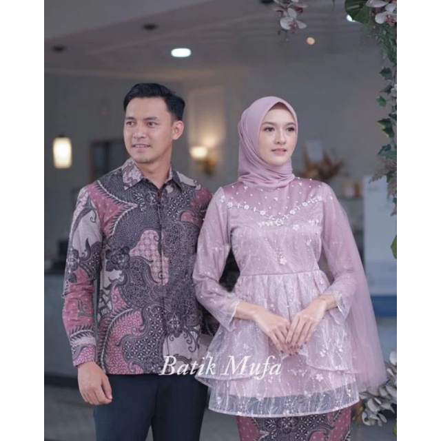 Kebaya couple MEYCA Rose KEBAYA MODERN BATIK COUPLE Kebaya wisuda terbaru kebaya lamaran tunangan