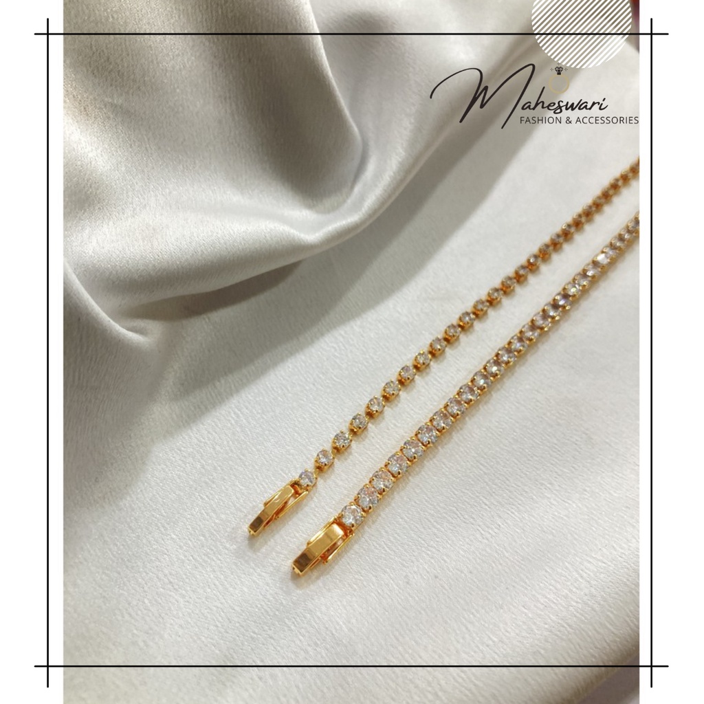 Gelang Wanita Gelang Serut Permata Lapis Emas Xuping Wanita Anti Karat Aksesoris Perhiasan Wanita Im