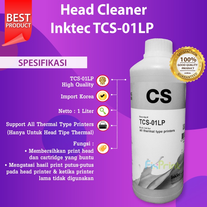 Head Cleaner Inktec TCS-01LP Cairan Pembersih Cartridge Printer Tinta Dye Base , Dye Base Anti UV , Epson L Series , Pigment dan Tinta Art papertabl