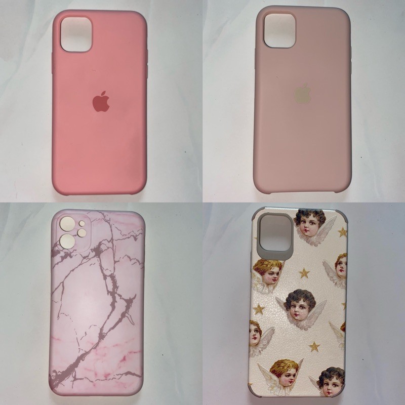 Case Iphone 11 xiaomi mi 8 lite oppo f1s Pink silicone premium sand bubblegum marble angel