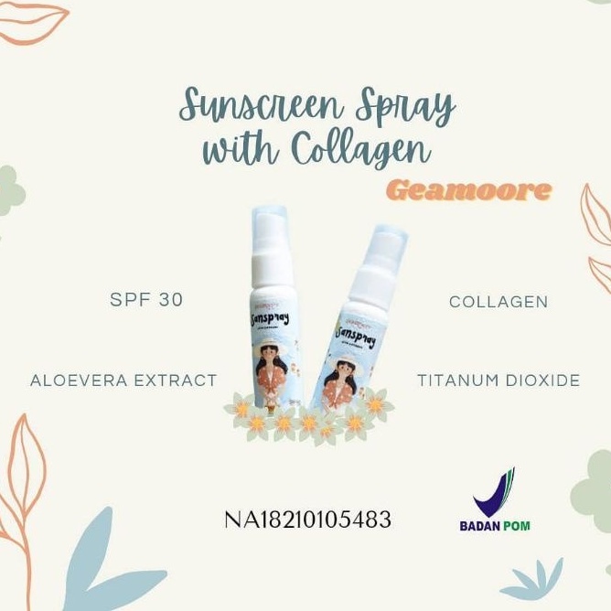 ( READY STOCK ) SUNSCREEN SPRAY / SUNSPRAY GEAMORE WITH COLLAGEN 30 ML