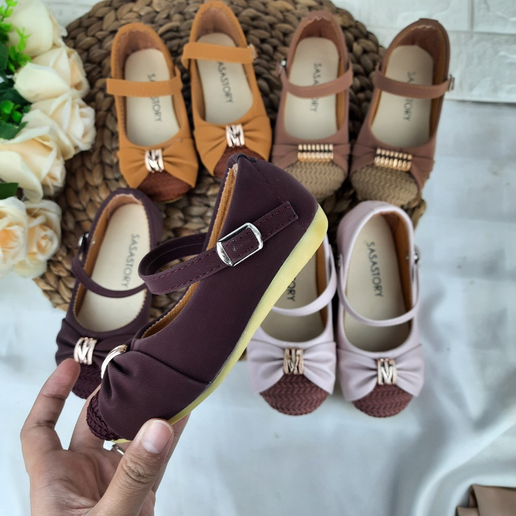 [TAMAN SEPATUKU] SEPATU TRENDY MURAH FLATSHOES PESTA ANAK PEREMPUAN TALI 1 2 3 TAHUN HAX10