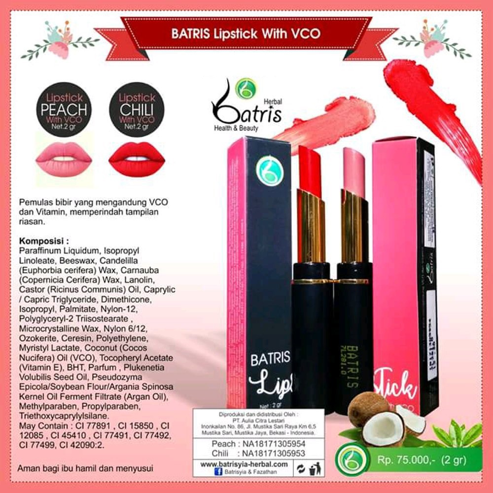 Batrisyia Lipstick Glossy Chilli / Lipstik Premium Batris