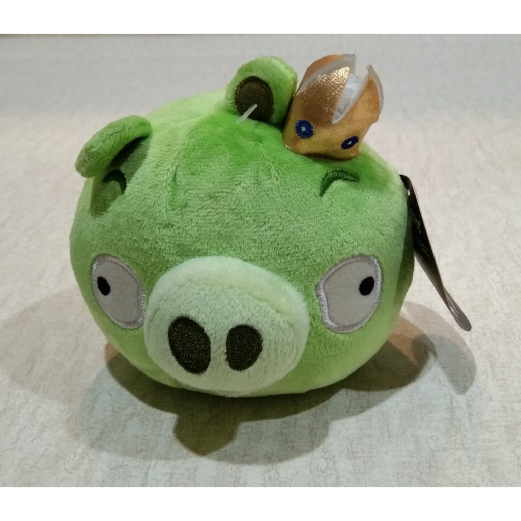 BONEKA ANGRY BIRD PAKAI TOPI ORIGINAL IMPORT 12x11 cm (PxT) HIJAU