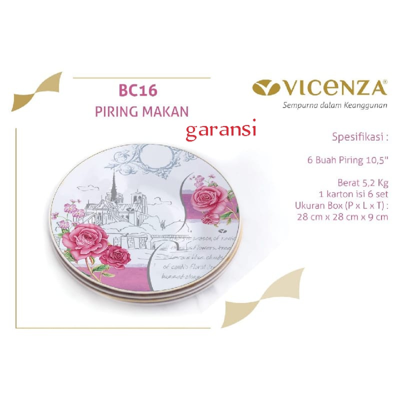 VICENZA PIRING MAKAN 10.5 ETERNITY BC-16 NEW PRODUCT!!