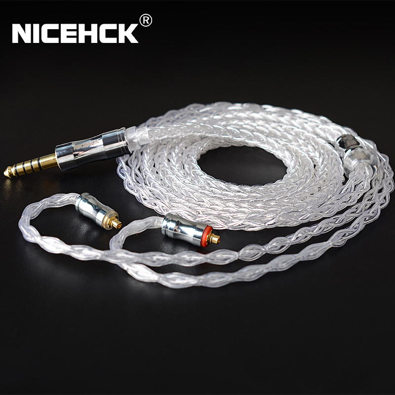 Nicehck Litzps-Pro Kabel Upgrade 8 Core 4n Litz Silver Murni 3.5mm / 2.5mm / 4.4mm Mmcx / Nx7 / Qdc / 0.10 Kx3S 2pin