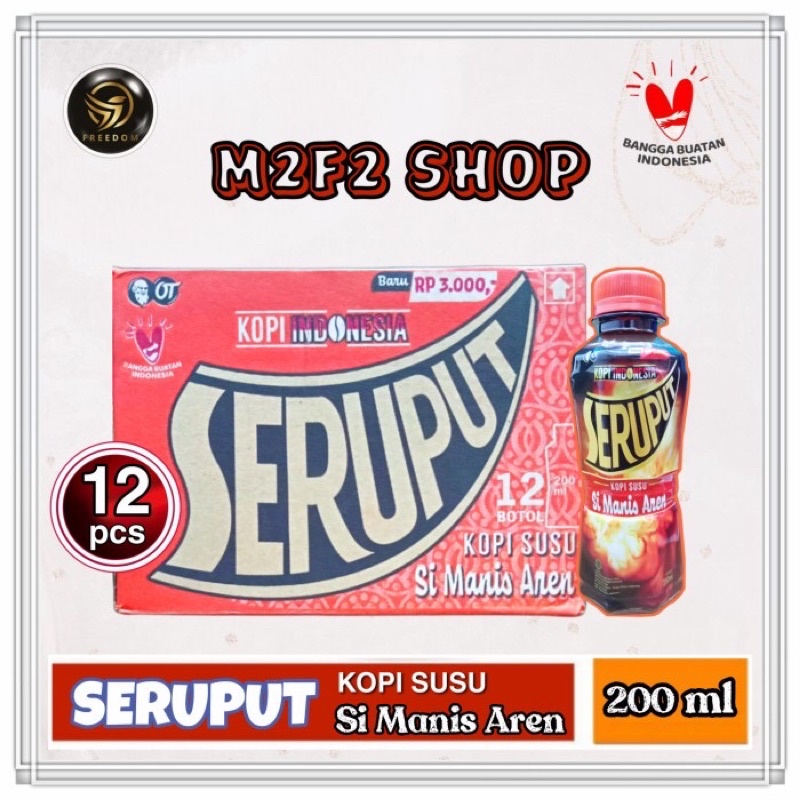 Kopi Susu Seruput Si Manis Aren Botol Pet - 200 ml (Kemasan Karton)