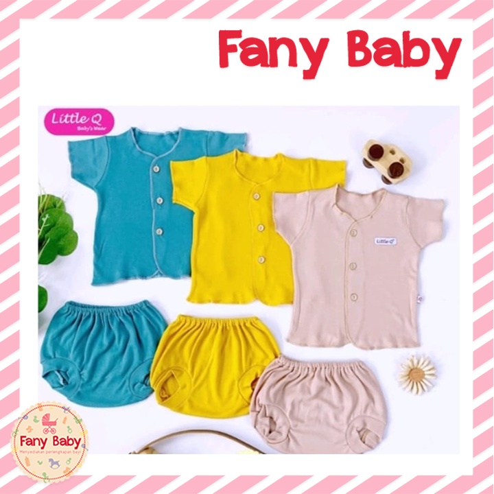 Little Queen Setelan Pendek Newborn Polos isi 3 pcs